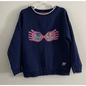 Mini Boden X Harry Potter Blue Flip Sequins Luna Lovegood Sweatshirt Girls 5/6